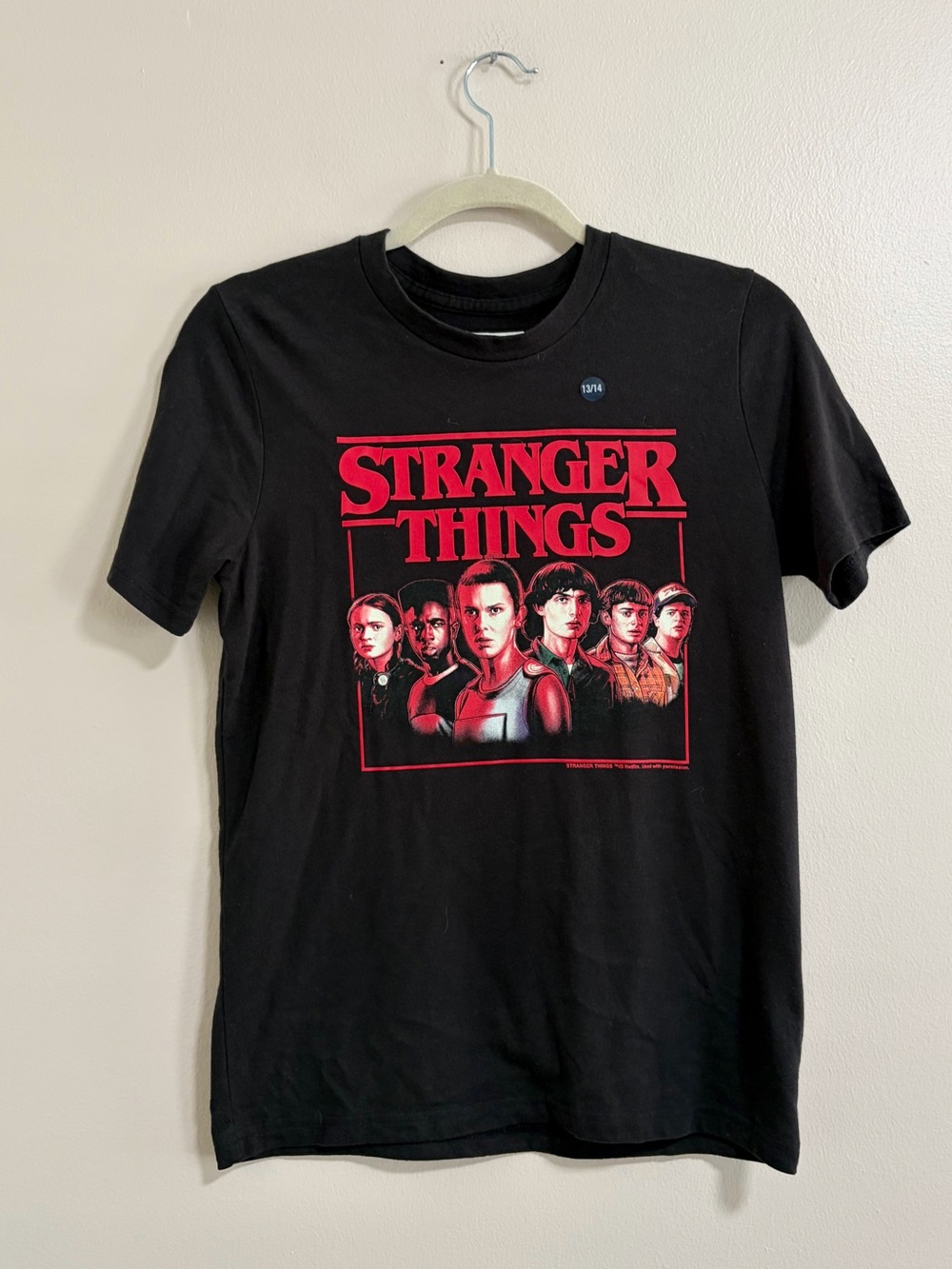 NEW Abercrombie kids Stranger Things Black Graphic Tee Size 13/14